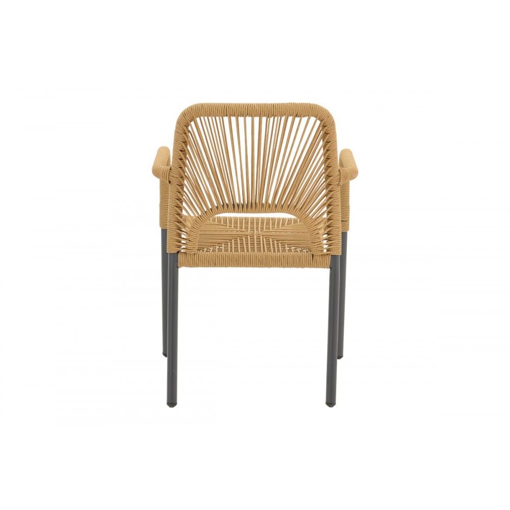 Πολυθρόνα "NORTURE" από αλουμίνιο/pe rattan σε χρώμα ανθρακί/φυσικό 57x63x82