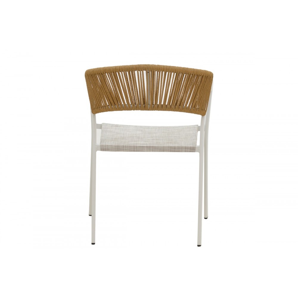 Πολυθρόνα "GLISTEN" από αλουμίνιο/textilene σε χρώμα λευκό/γκρι 58x56x82