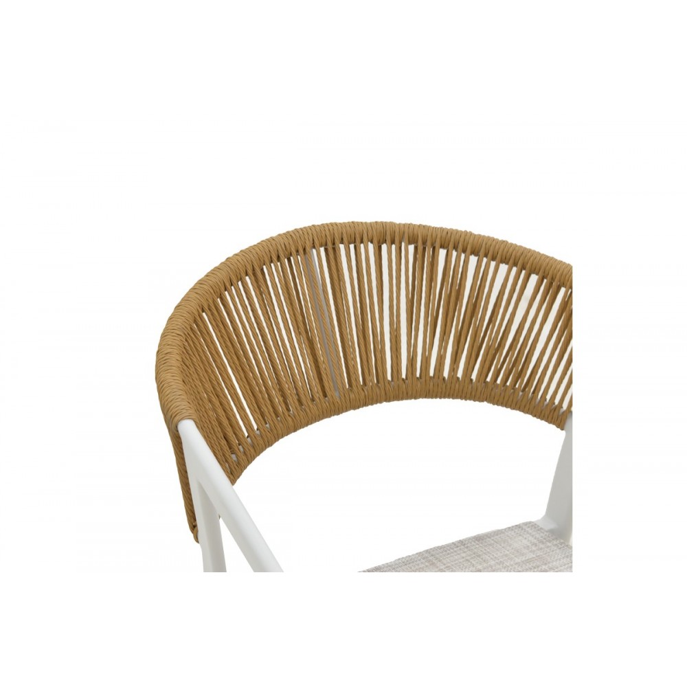 Πολυθρόνα "GLISTEN" από αλουμίνιο/textilene σε χρώμα λευκό/γκρι 58x56x82