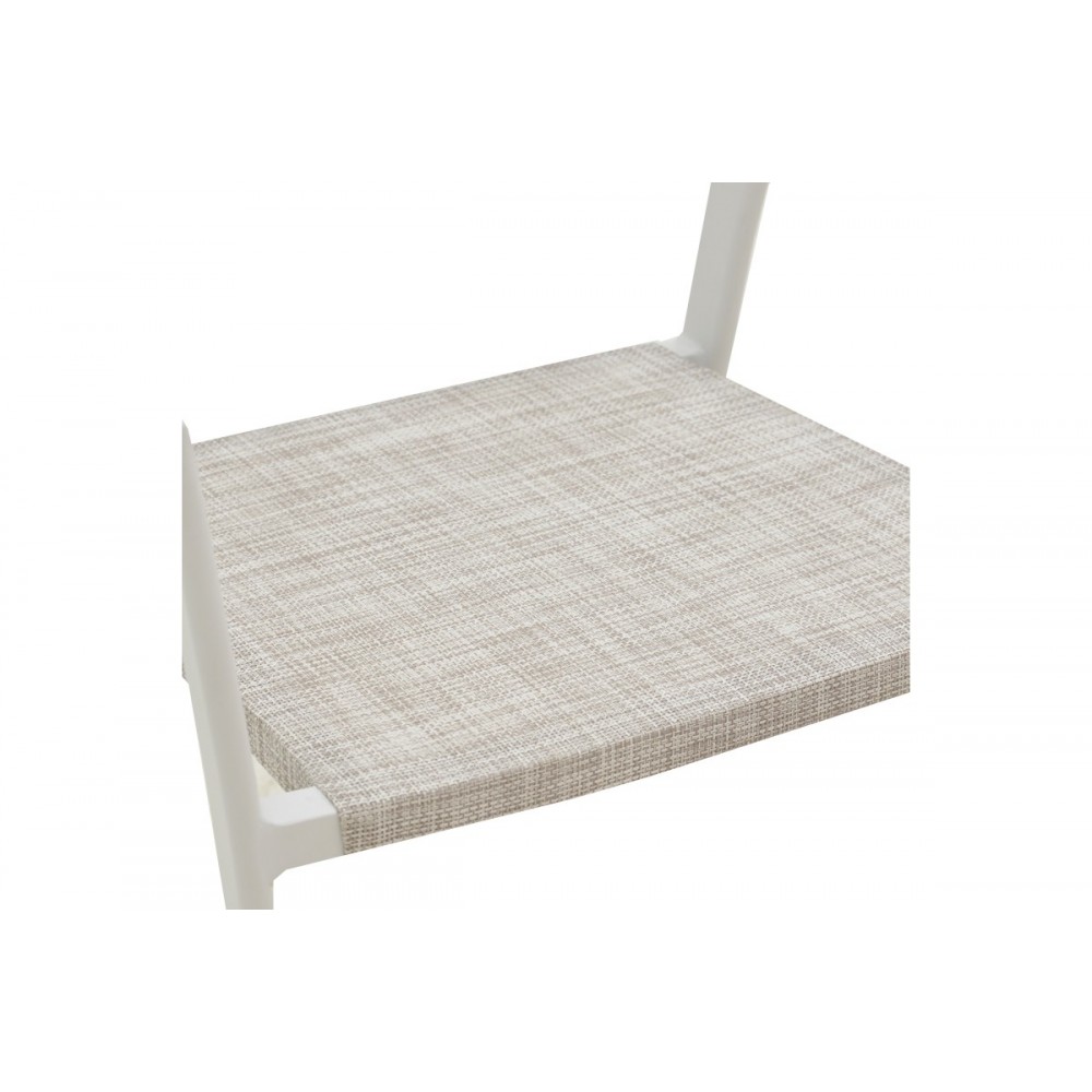 Πολυθρόνα "GLISTEN" από αλουμίνιο/textilene σε χρώμα λευκό/γκρι 58x56x82