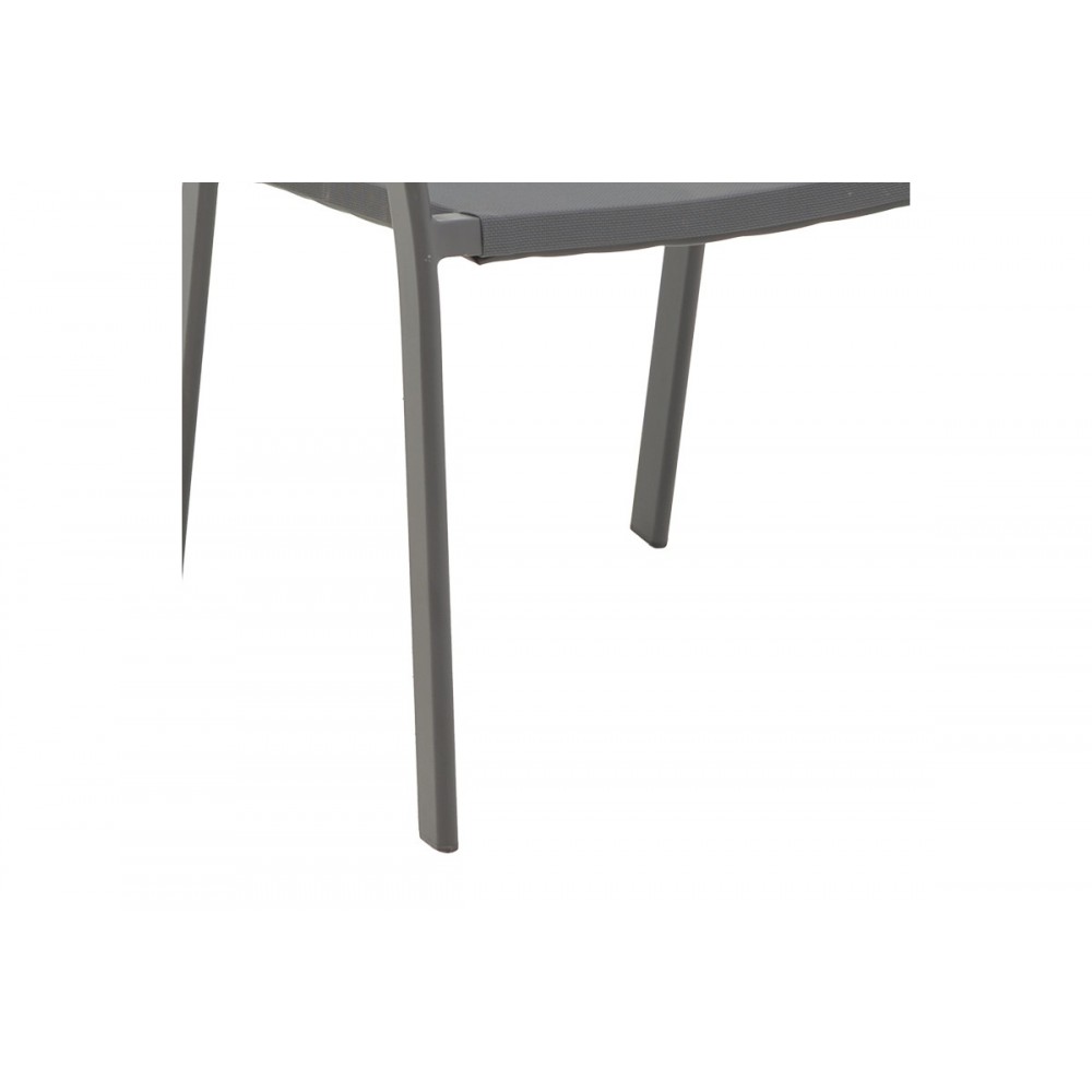 Πολυθρόνα "GLISTEN" από αλουμίνιο/textilene σε χρώμα ανθρακί/φυσικό 58x56x82