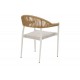 Πολυθρόνα "ELATION" από αλουμίνιο/textilene σε χρώμα λευκό/φυσικό 57x56x78