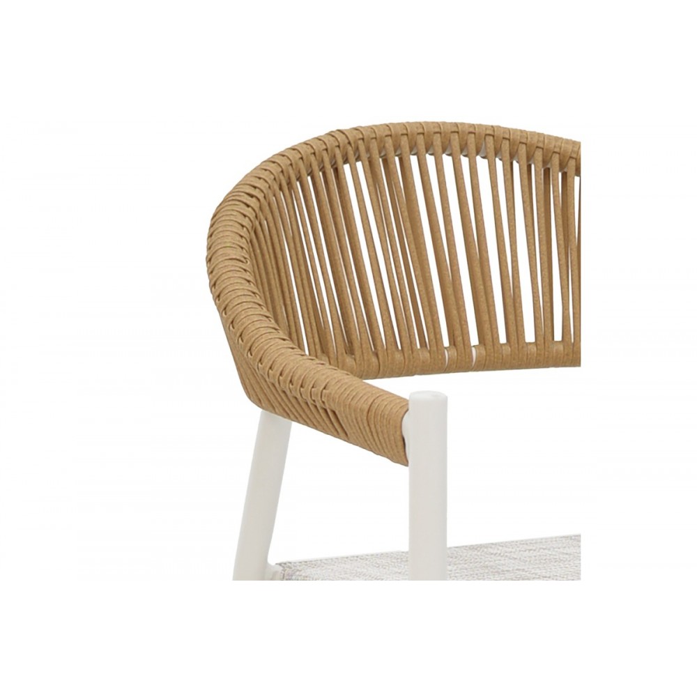 Πολυθρόνα "ELATION" από αλουμίνιο/textilene σε χρώμα λευκό/φυσικό 57x56x78