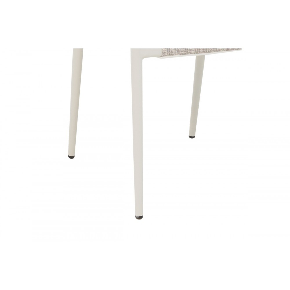 Πολυθρόνα "ELATION" από αλουμίνιο/textilene σε χρώμα λευκό/φυσικό 57x56x78