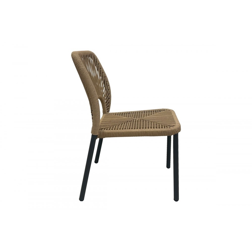 Καρέκλα "NORTURE" από αλουμίνο/pe rattan σε χρώμα ανθρακί/φυσικό 45x63x82