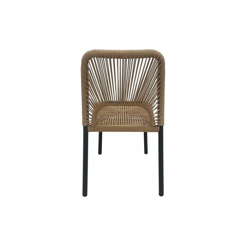 Καρέκλα "NORTURE" από αλουμίνο/pe rattan σε χρώμα ανθρακί/φυσικό 45x63x82
