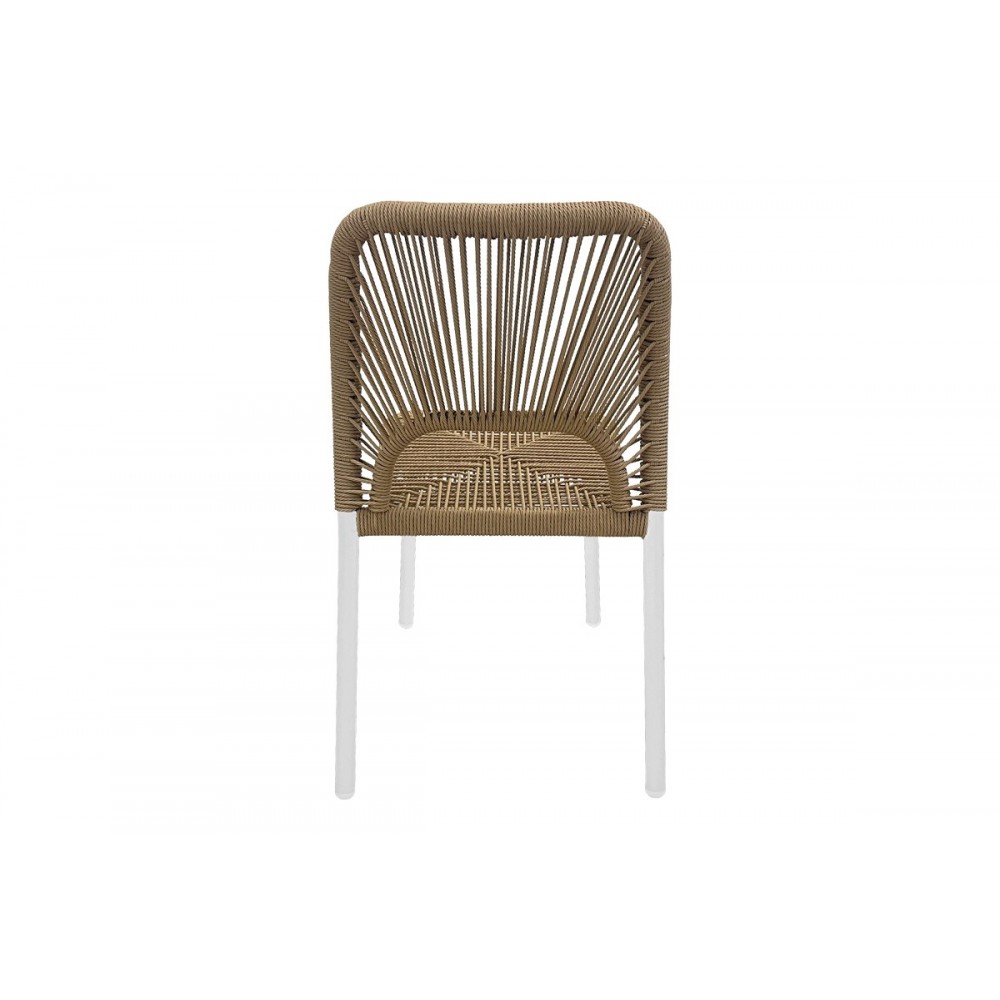 Καρέκλα "NORTURE" από αλουμίνιο/pe rattan σε χρώμα λευκό/φυσικό 45x63x82