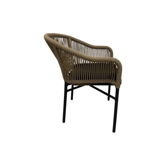 Πολυθρόνα "LEGANA" από αλουμίνιο/pe rattan σε χρώμα ανθρακί/φυσικό 56x66x82