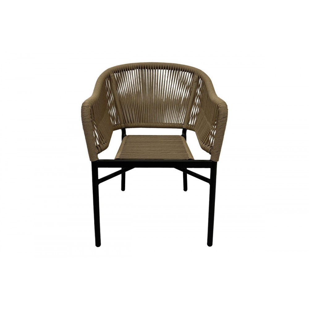 Πολυθρόνα "LEGANA" από αλουμίνιο/pe rattan σε χρώμα ανθρακί/φυσικό 56x66x82