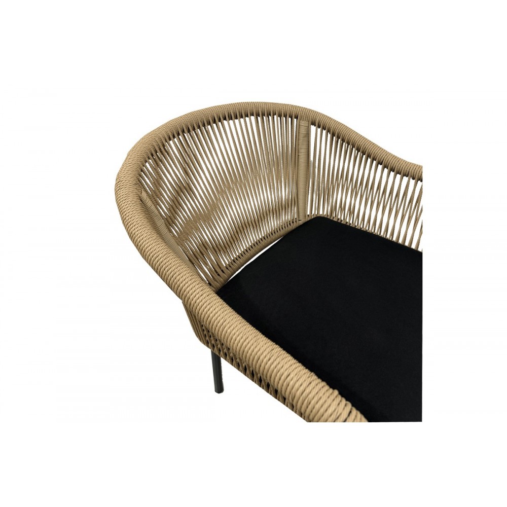 Πολυθρόνα "LEGANA" από αλουμίνιο/pe rattan σε χρώμα ανθρακί/φυσικό 56x66x82