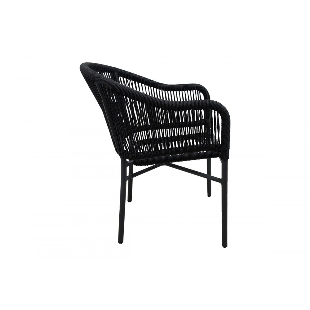 Πολυθρόνα "LEGANA" από αλουμίνιο/pe rattan σε χρώμα ανθρακί 56x66x82