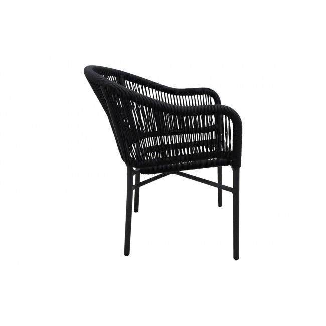 Πολυθρόνα "LEGANA" από αλουμίνιο/pe rattan σε χρώμα ανθρακί 56x66x82