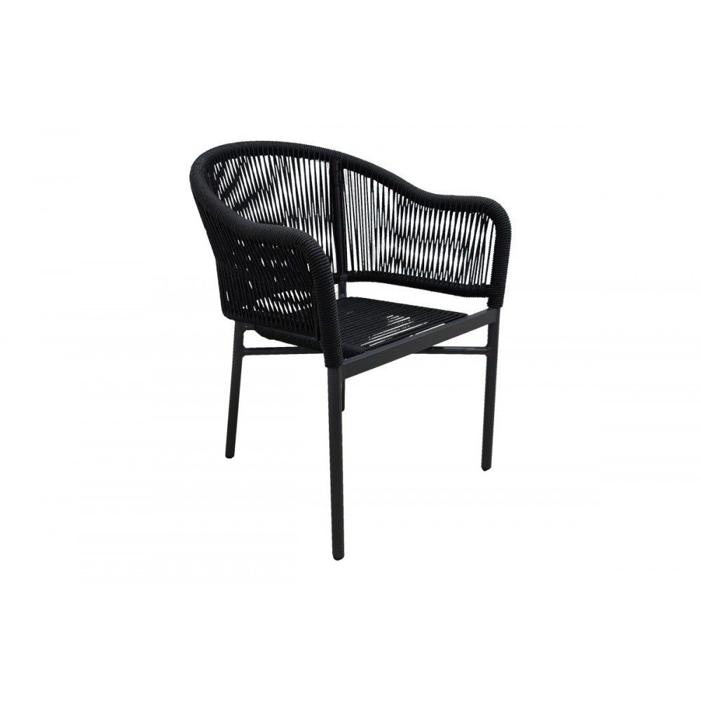 Πολυθρόνα "LEGANA" από αλουμίνιο/pe rattan σε χρώμα ανθρακί 56x66x82