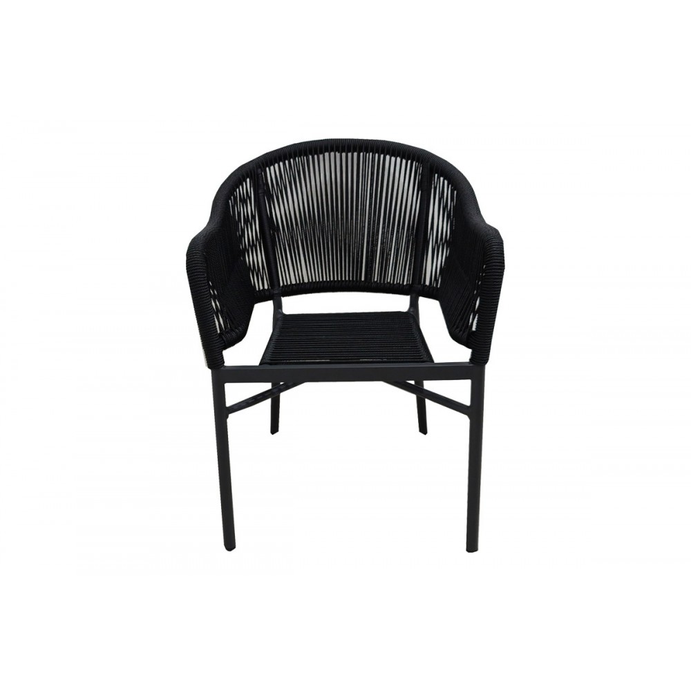 Πολυθρόνα "LEGANA" από αλουμίνιο/pe rattan σε χρώμα ανθρακί 56x66x82