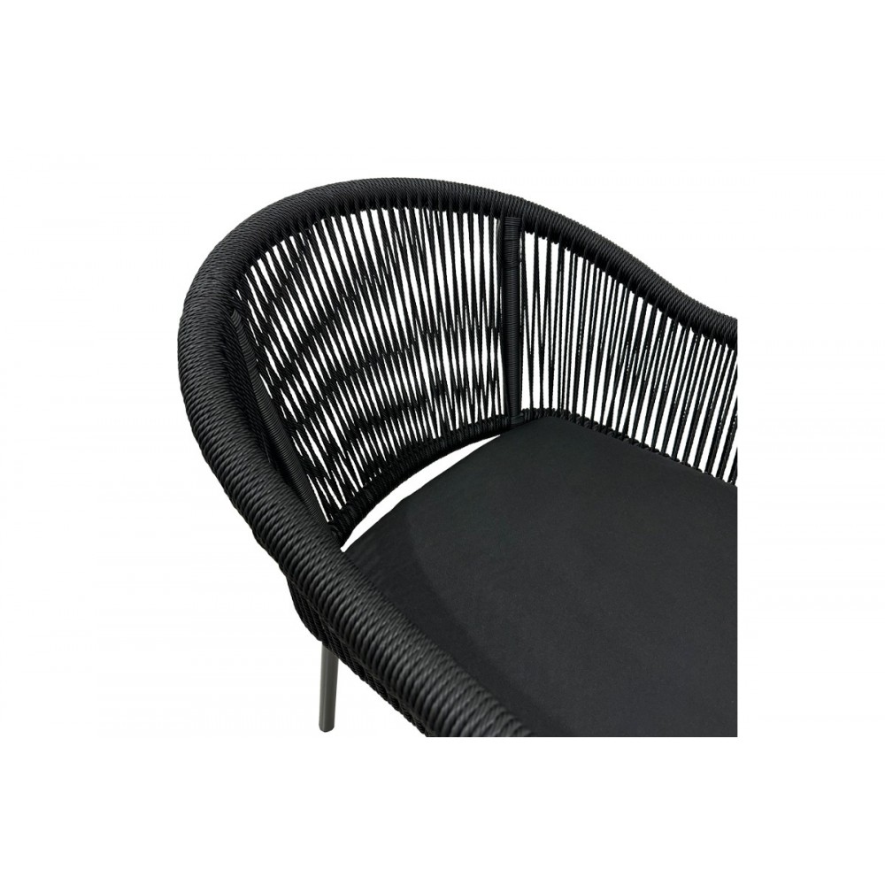 Πολυθρόνα "LEGANA" από αλουμίνιο/pe rattan σε χρώμα ανθρακί 56x66x82