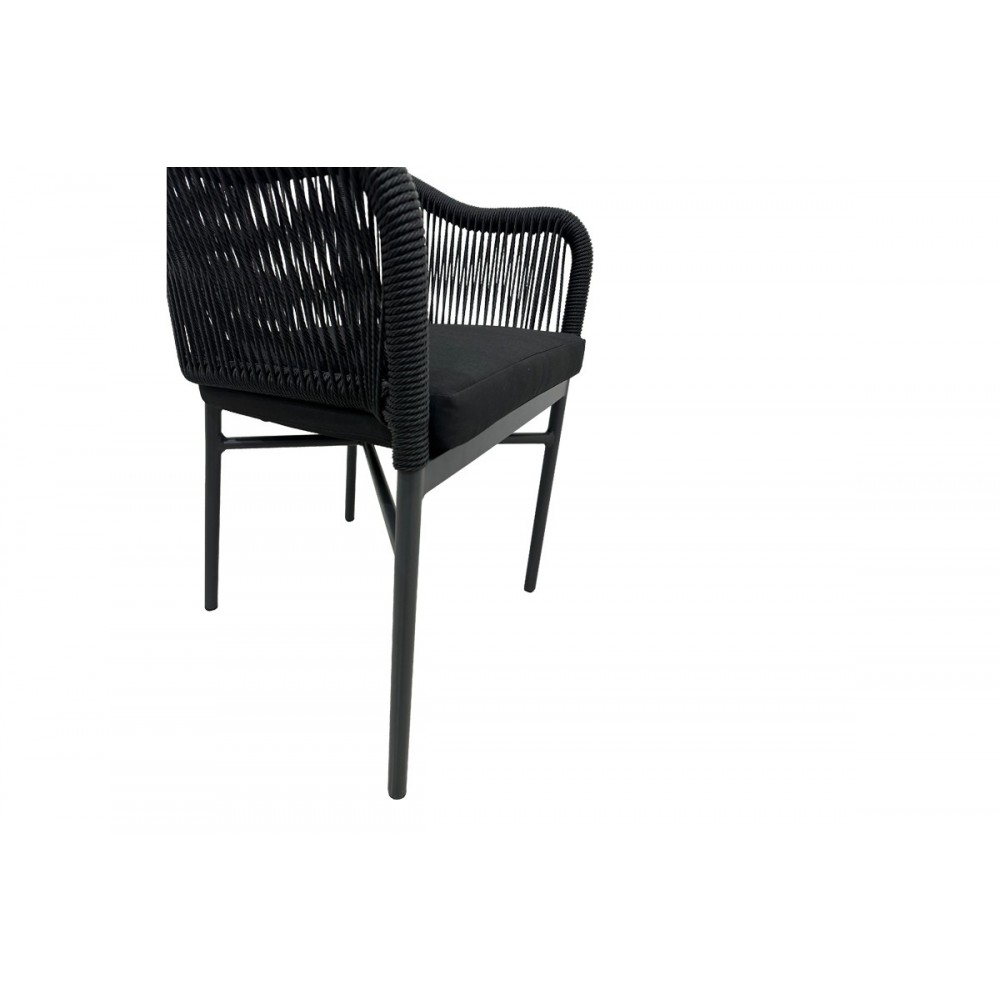 Πολυθρόνα "LEGANA" από αλουμίνιο/pe rattan σε χρώμα ανθρακί 56x66x82