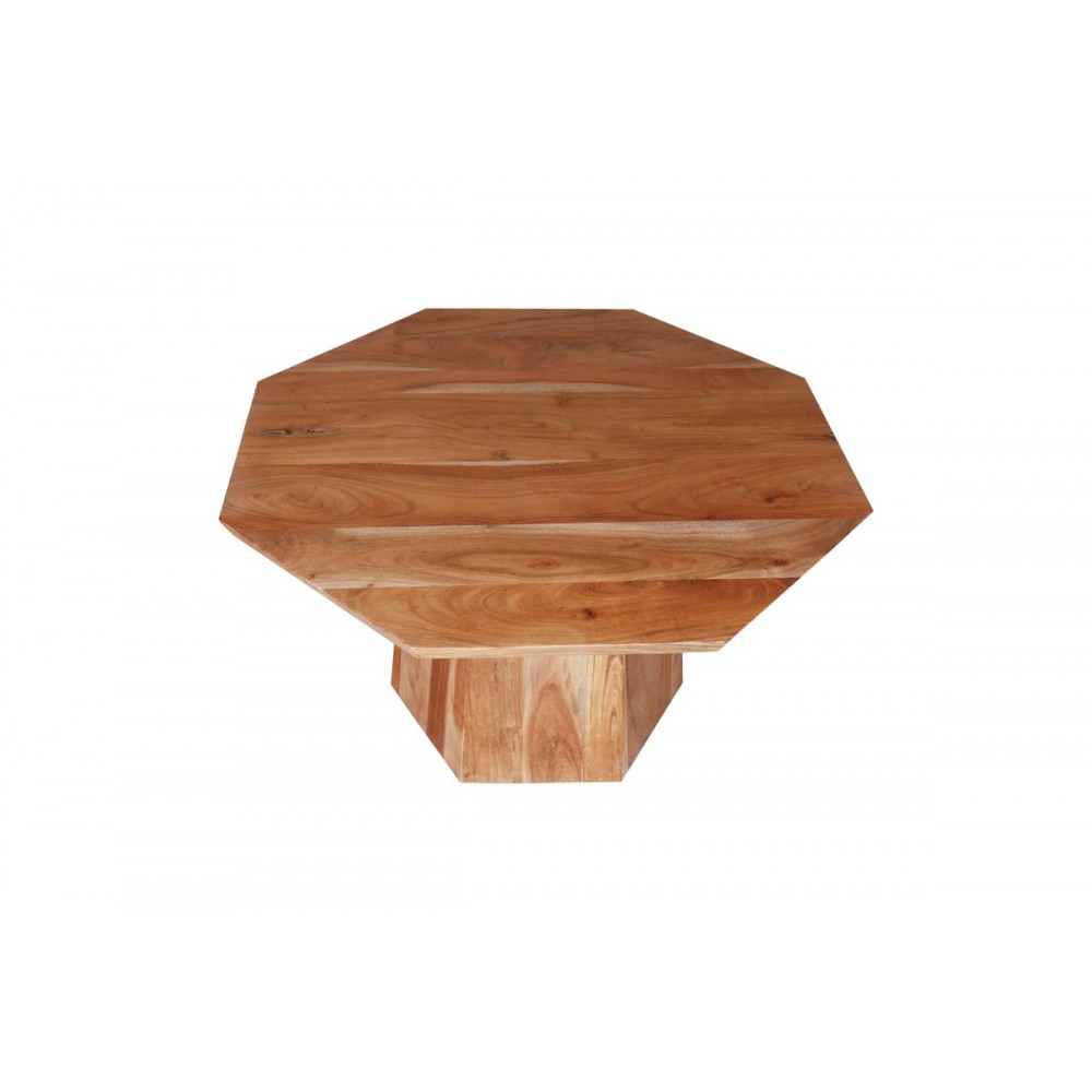 Τραπέζι σαλονιού "OCTAGON" από ξύλο σε χρώμα φυσικό Φ80x45