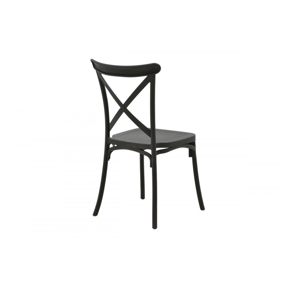 Καρέκλα "CROSSIE" από pp σε χρώμα ανθρακί 38x46.5x82