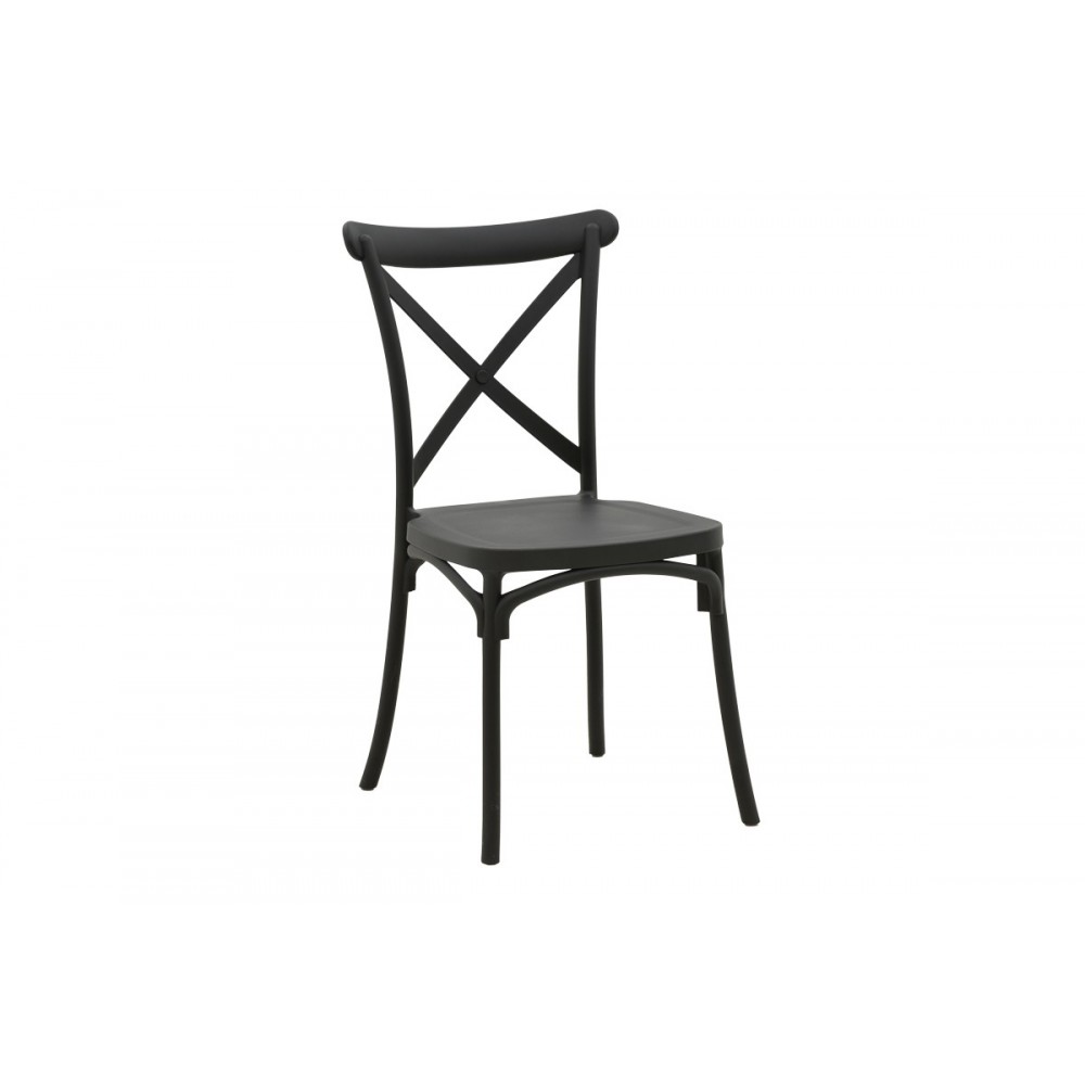 Καρέκλα "CROSSIE" από pp σε χρώμα ανθρακί 38x46.5x82