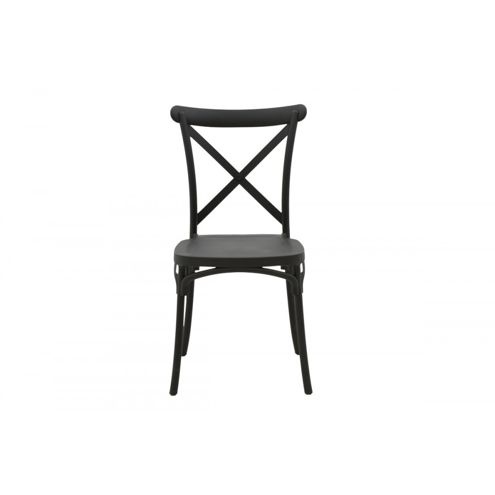 Καρέκλα "CROSSIE" από pp σε χρώμα ανθρακί 38x46.5x82