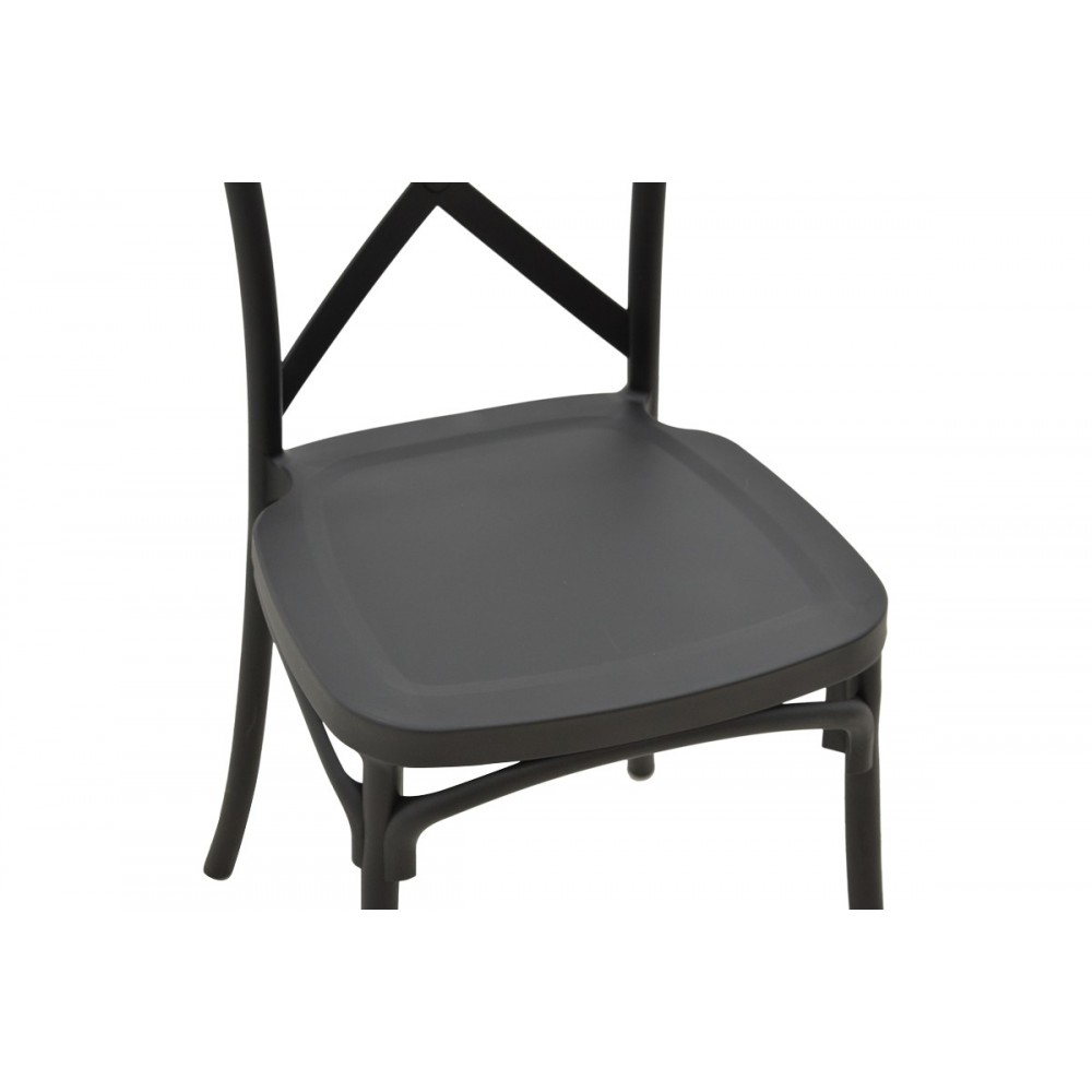 Καρέκλα "CROSSIE" από pp σε χρώμα ανθρακί 38x46.5x82
