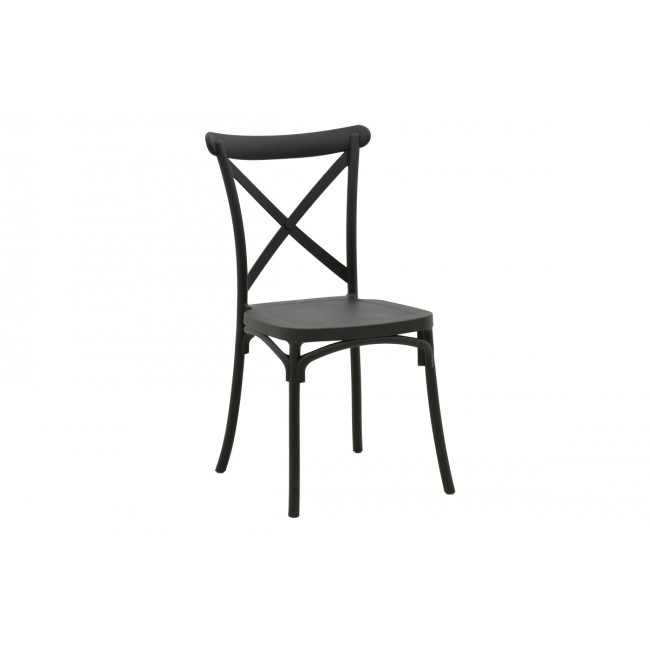 Καρέκλα "CROSSIE" από pp σε χρώμα ανθρακί 38x46.5x82