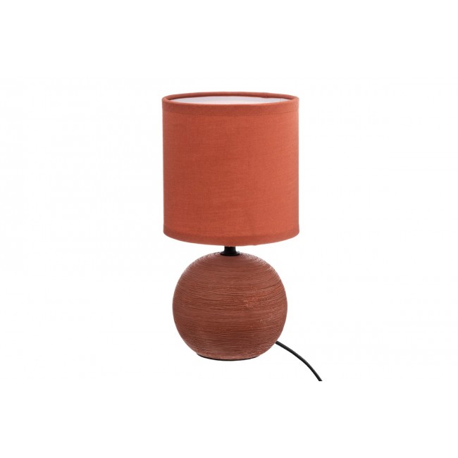 Επιτραπέζιο φωτιστικό "PWL-1210" κεραμικό/pvc σε χρώμα τερακότα Φ13x25