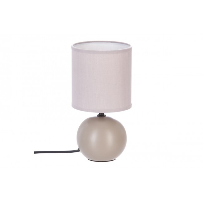 Επιτραπέζιο φωτιστικό "PWL-1210" κεραμικό/pvc σε χρώμα γκρι/καφέ Φ13x25