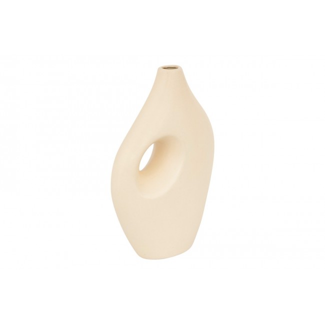 Βάζο "THEREMY" κεραμικό σε χρώμα μπεζ 19.2x8x30