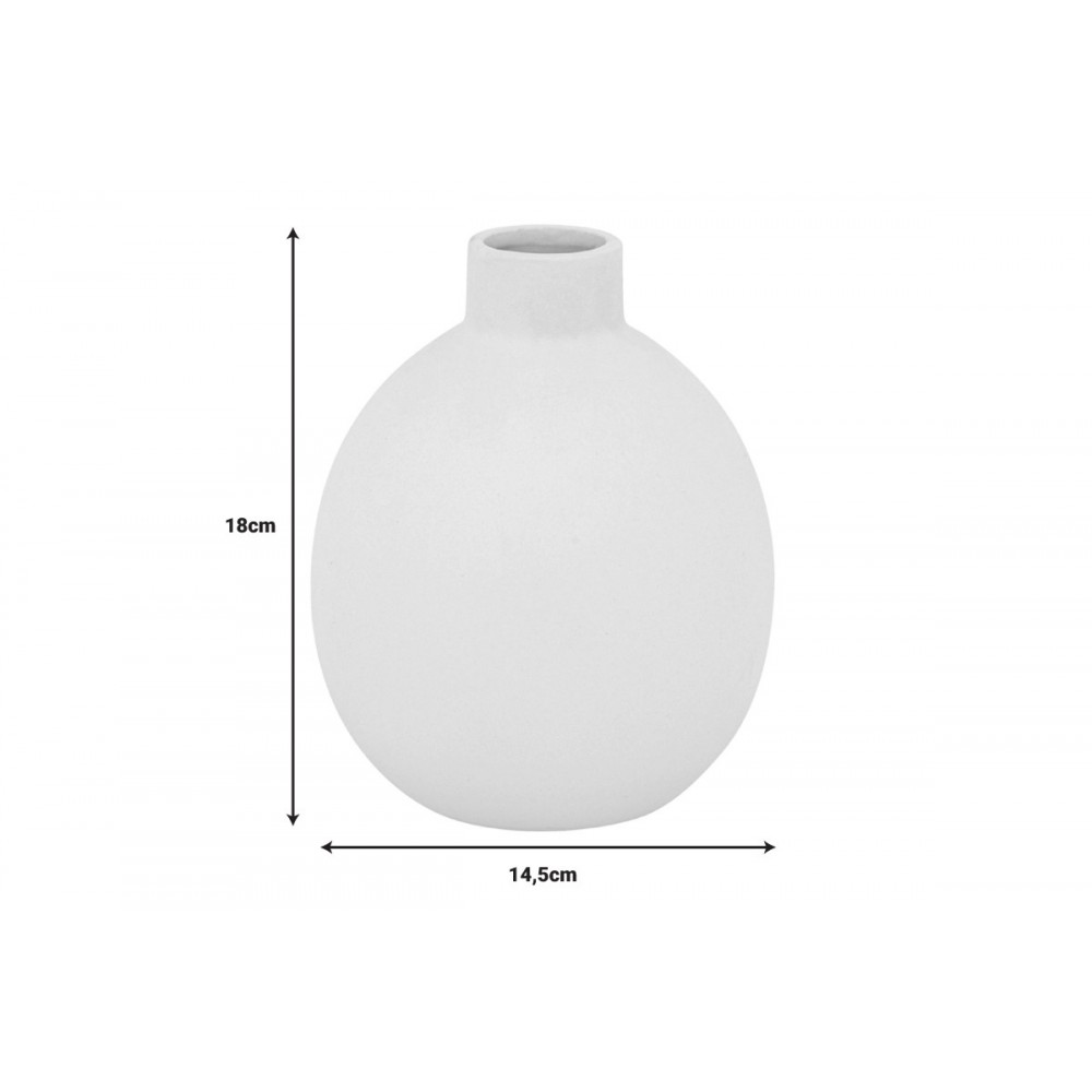 Βάζο "ROZERIE" κεραμικό σε χρώμα κρεμ Φ14.5x18