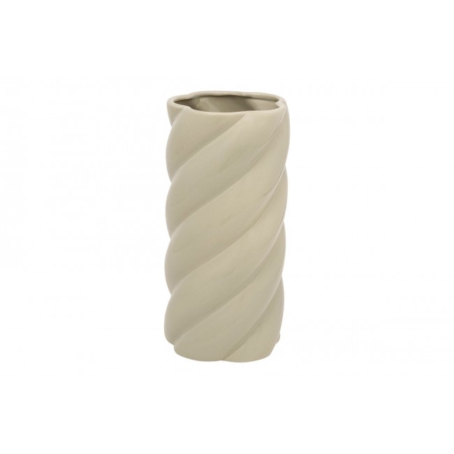 Βάζο "DERMEL" κεραμικό σε χρώμα μπεζ Φ12x25