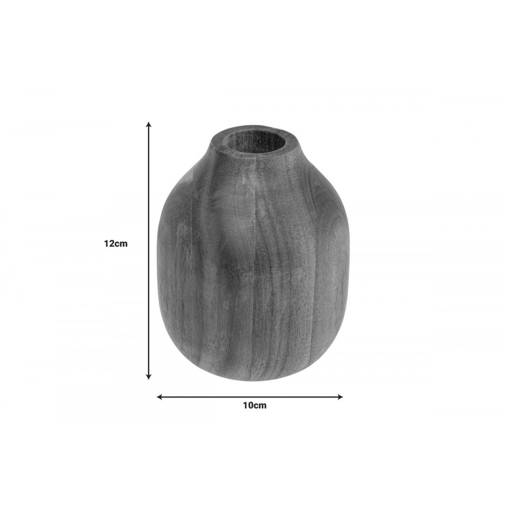 Βάζο "STREZIO" από ξύλο σε χρώμα φυσικό/καρυδί Φ10x12