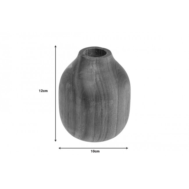 Βάζο "STREZIO" από ξύλο σε χρώμα φυσικό/καρυδί Φ10x12