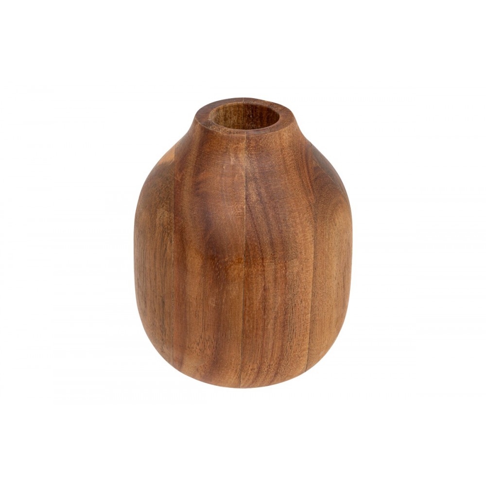 Βάζο "STREZIO" από ξύλο σε χρώμα φυσικό/καρυδί Φ10x12