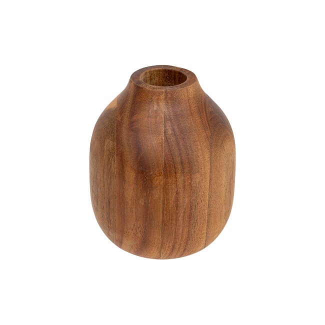 Βάζο "STREZIO" από ξύλο σε χρώμα φυσικό/καρυδί Φ10x12