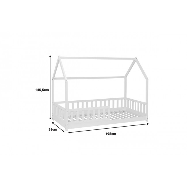 Παιδικό κρεβάτι "SLEEPY" από ξύλο σε χρώμα λευκό 195x98x145.5