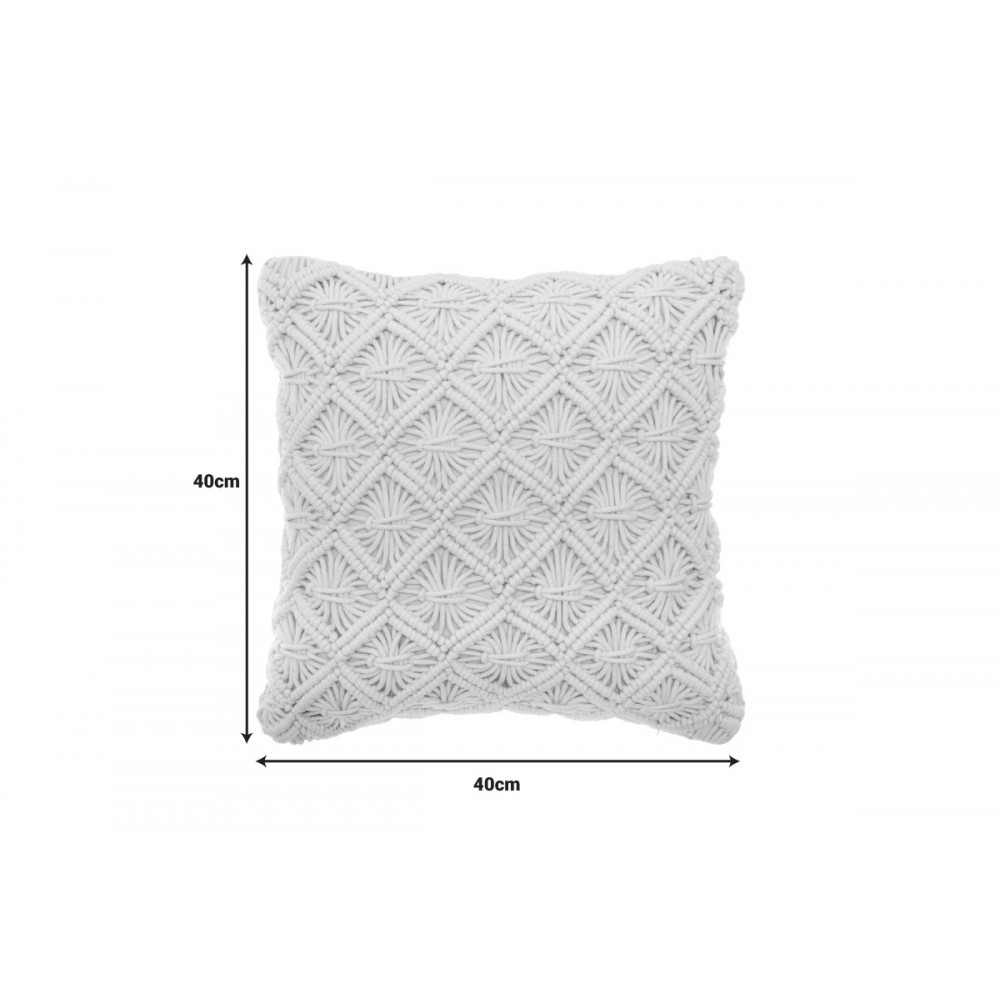 Μαξιλάρι διακοσμητικό "KALENDIAN" από ύφασμα σε χρώμα κρεμ 40x40