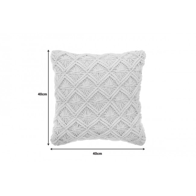 Μαξιλάρι διακοσμητικό "KALENDIAN" από ύφασμα σε χρώμα κρεμ 40x40