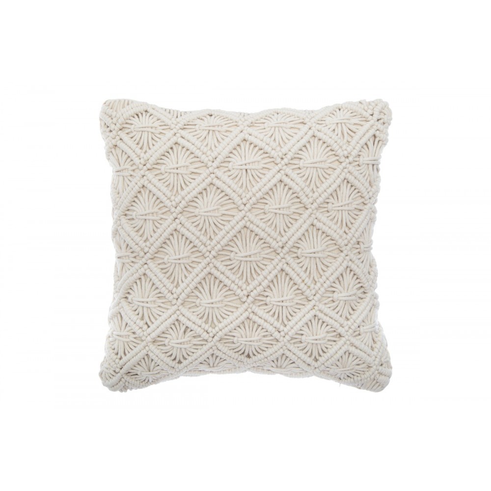 Μαξιλάρι διακοσμητικό "KALENDIAN" από ύφασμα σε χρώμα κρεμ 40x40