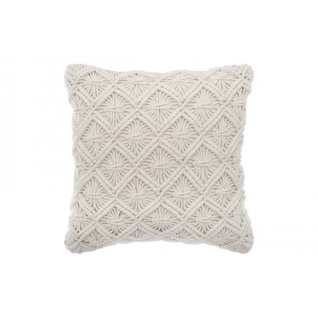 Μαξιλάρι διακοσμητικό "KALENDIAN" από ύφασμα σε χρώμα κρεμ 40x40