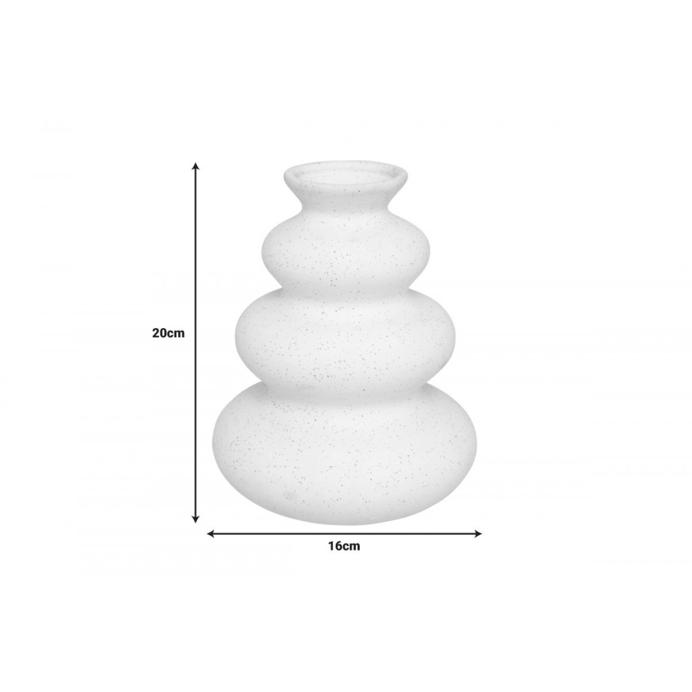 Βάζο "DELFAR" κεραμικό σε χρώμα λευκό Φ16x20