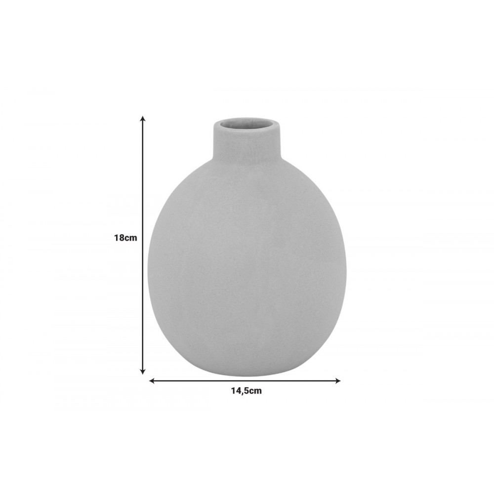 Βάζο "ROZERIE" κεραμικό σε χρώμα μπεζ Φ14.5x18