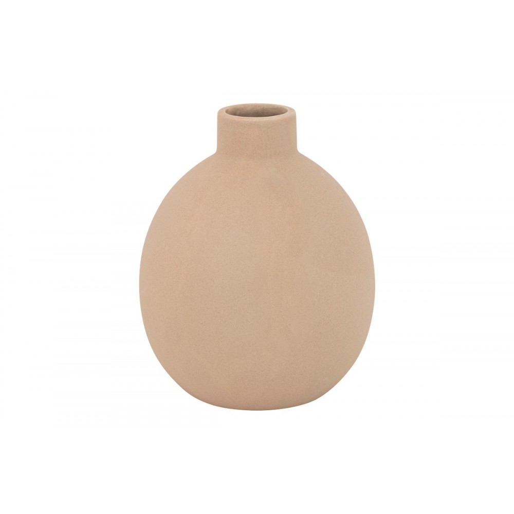 Βάζο "ROZERIE" κεραμικό σε χρώμα μπεζ Φ14.5x18