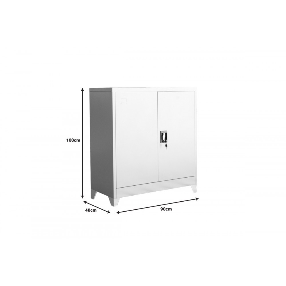 Ντουλάπι "ARMON I" από μέταλλο σε χρώμα ανοιχτό γκρι 90x40x100