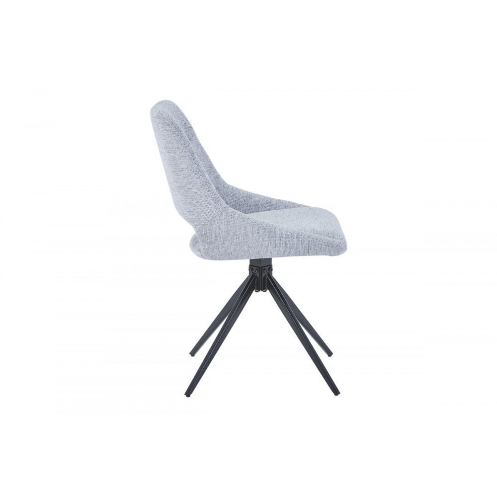 Καρέκλα "LUCIANO I" περιστρεφόμενη από ύφασμα/μέταλλο σε χρώμα γκρι/μαύρο 52.5x54x85