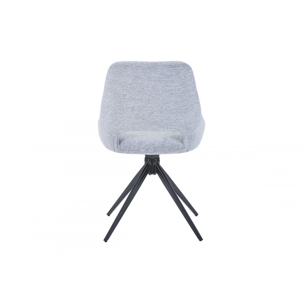 Καρέκλα "LUCIANO I" περιστρεφόμενη από ύφασμα/μέταλλο σε χρώμα γκρι/μαύρο 52.5x54x85