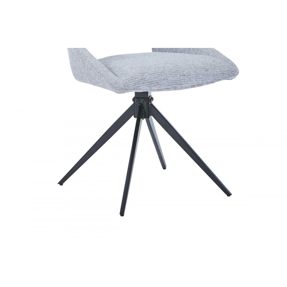 Καρέκλα "LUCIANO I" περιστρεφόμενη από ύφασμα/μέταλλο σε χρώμα γκρι/μαύρο 52.5x54x85