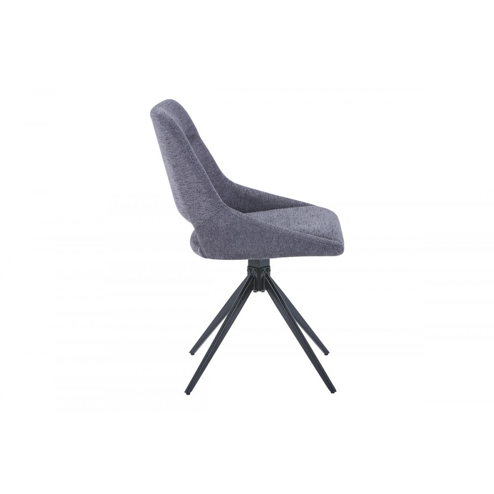 Καρέκλα "LUCIANO I" περιστρεφόμενη από ύφασμα/μέταλλο σε χρώμα ανθρακί/μαύρο 52.5x54x85