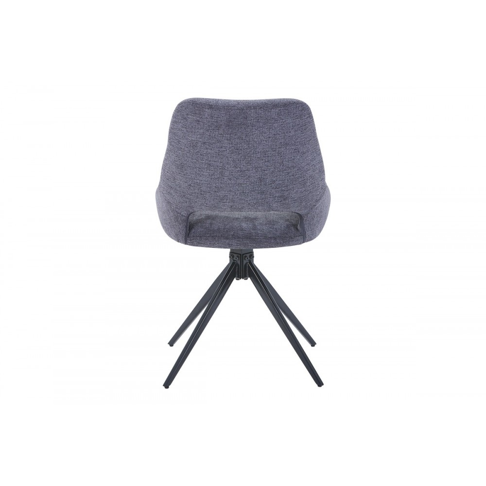 Καρέκλα "LUCIANO I" περιστρεφόμενη από ύφασμα/μέταλλο σε χρώμα ανθρακί/μαύρο 52.5x54x85