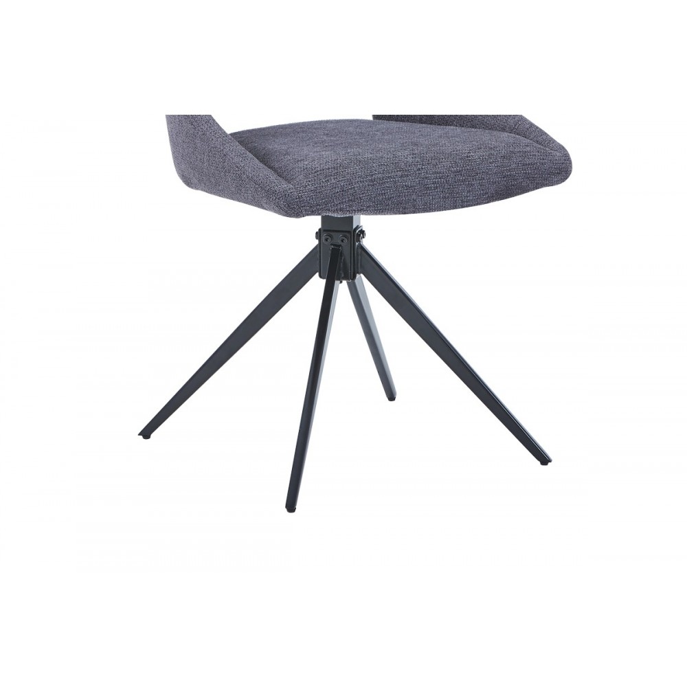 Καρέκλα "LUCIANO I" περιστρεφόμενη από ύφασμα/μέταλλο σε χρώμα ανθρακί/μαύρο 52.5x54x85